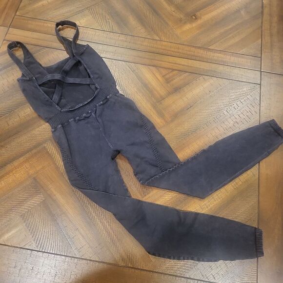 Free People Good Karma Onesie XS/S Washed Black - Picture 3 of 4